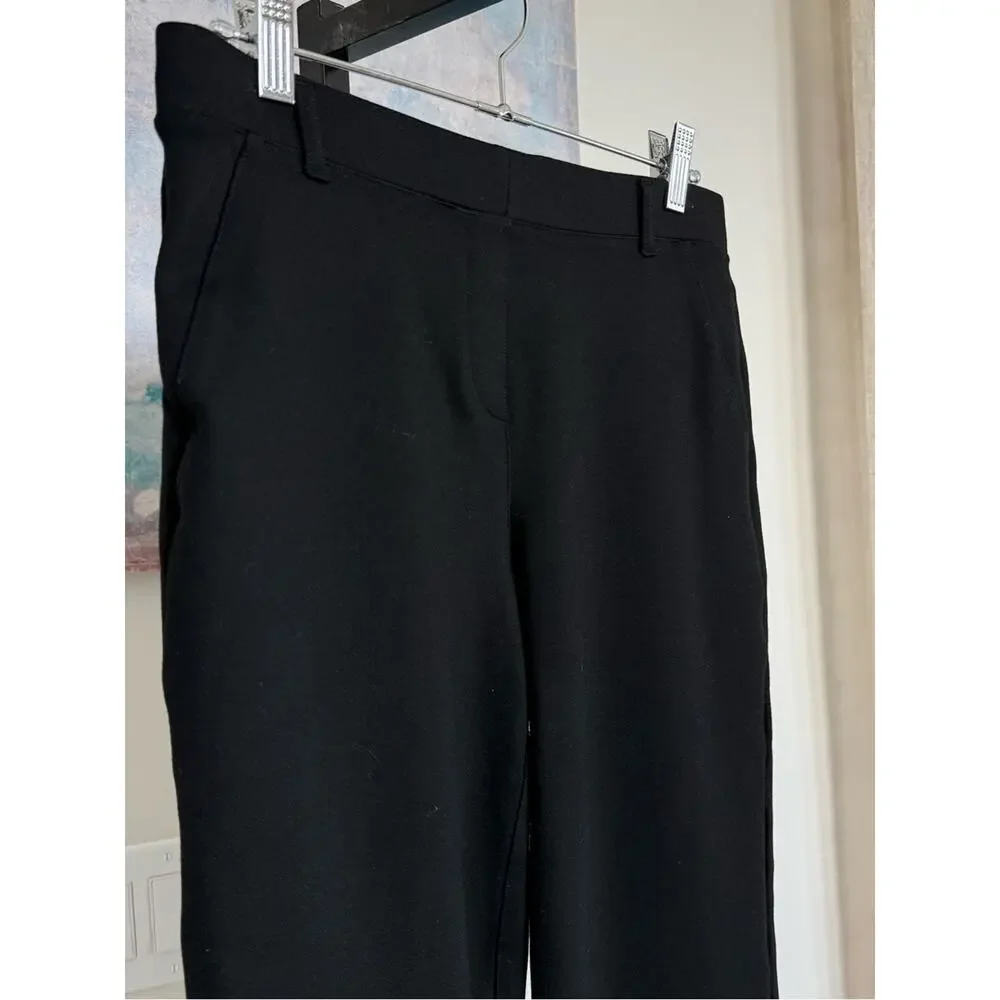 NEW Quince Ultra Stretch Ponte Bootcut Pants Medium Petite 30 Black Pull On NWT